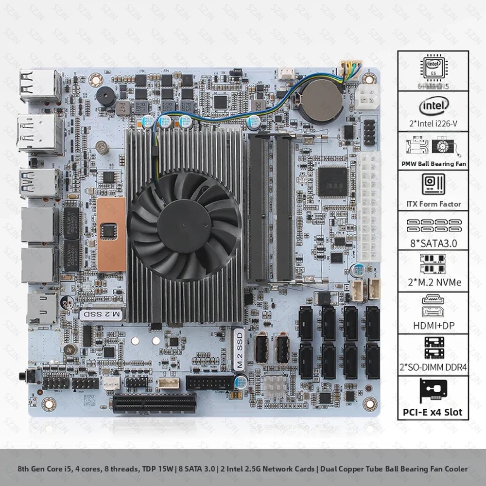 I5-8265U ES NAS Motherboard 8- – Nas Motherboard 8 Sata Mini Itx Bewertung und Preis